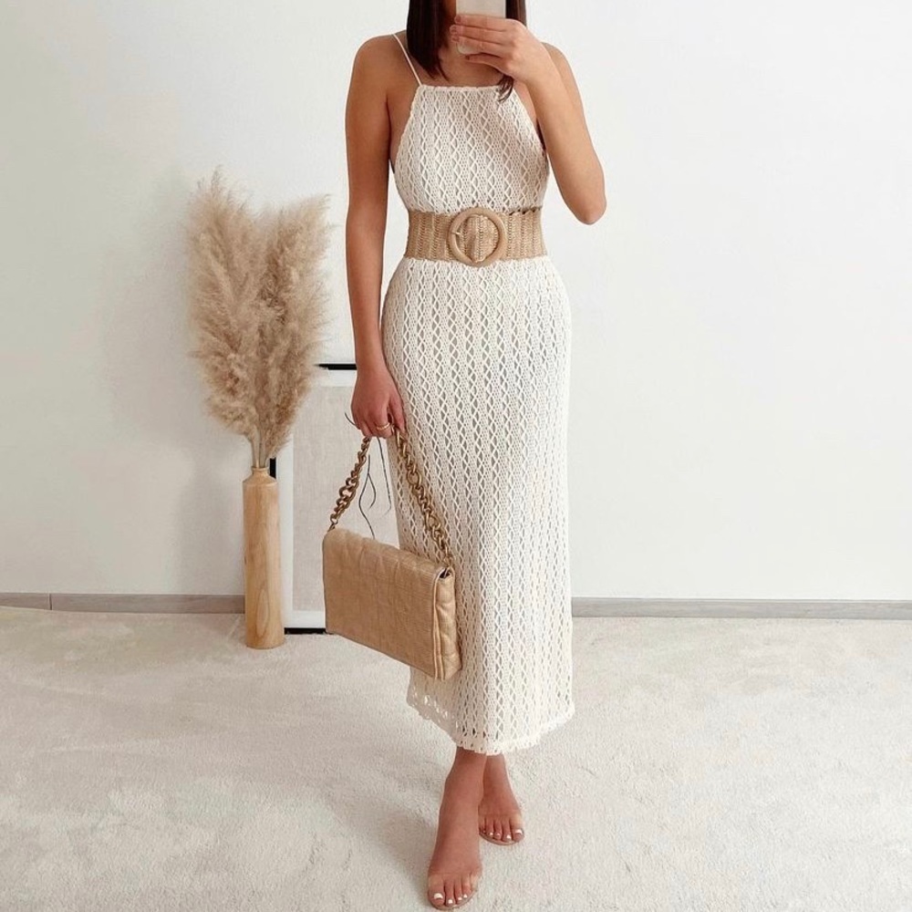 Zara Crocheted Long Dress New